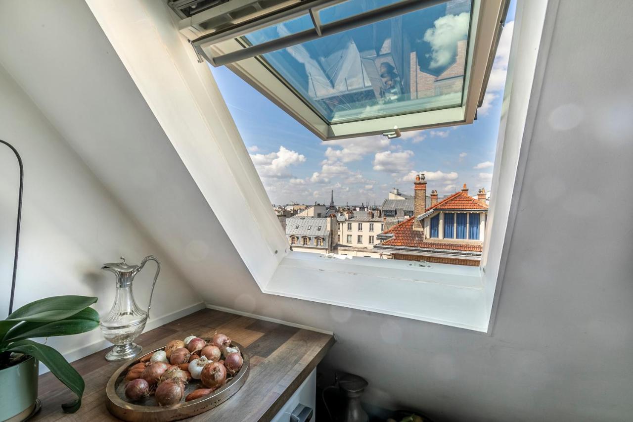 Paris Centre Dernier Etage Vue Ascenseur Apartment Luaran gambar